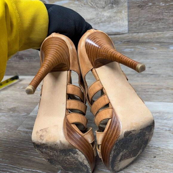 Stuart Weitzman Brown Leather Gladiator Booties Women's Size 9.5 - Picture 4 of 8